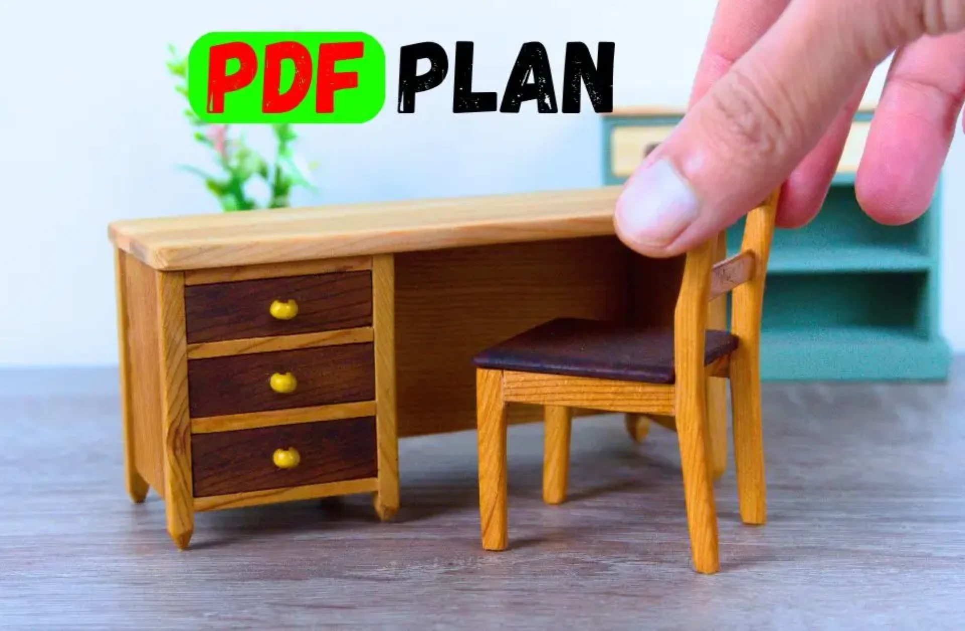 PDF PLAN: Wooden Desk For a Dollhouse