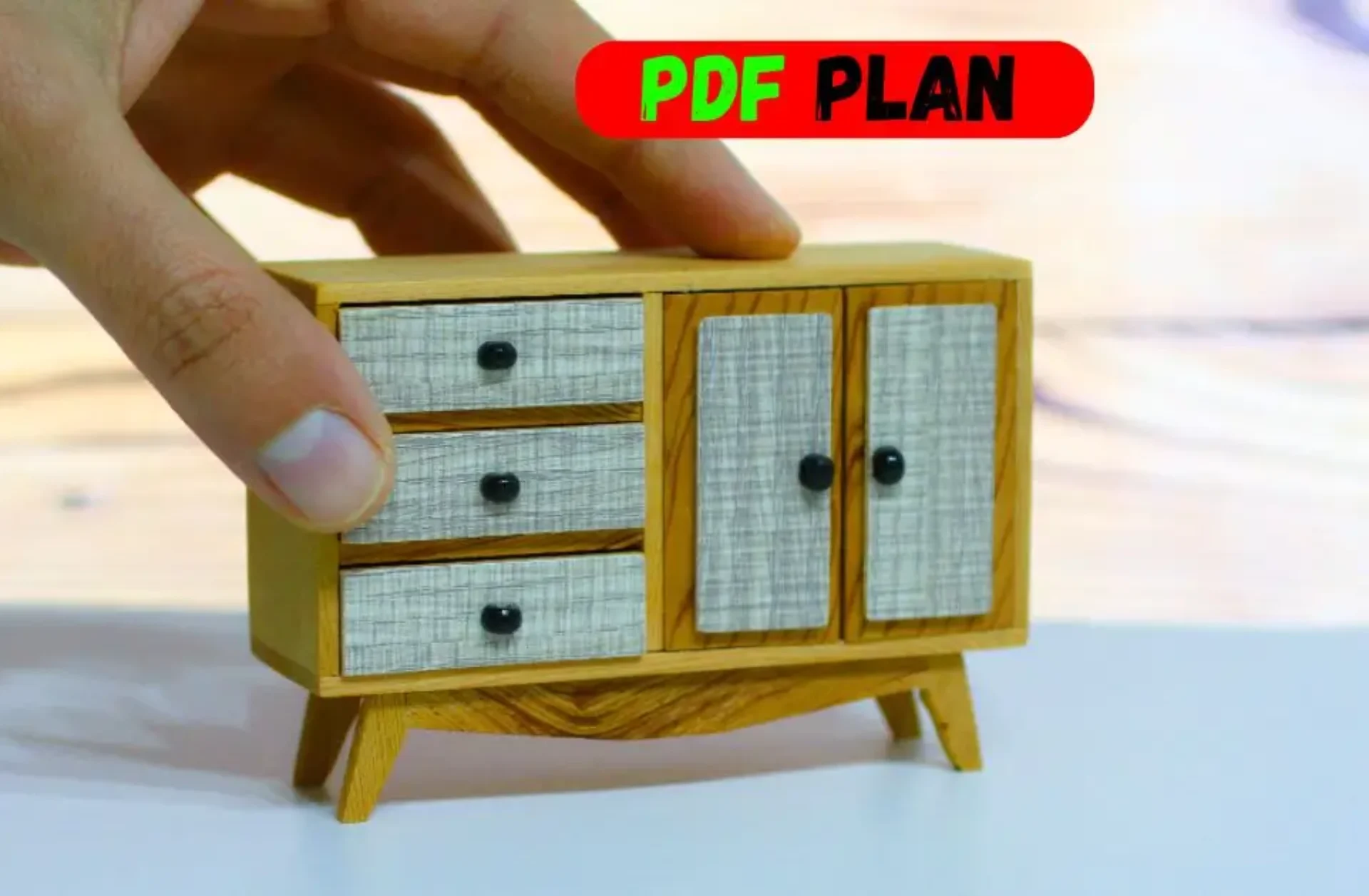 PDF PLAN: Miniature Dollhouse Cabinet