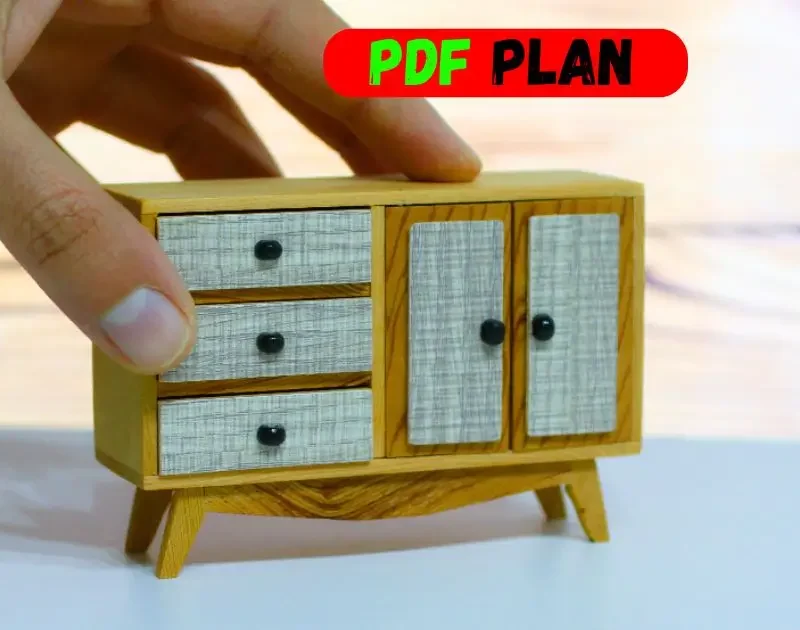 PDF PLAN: Miniature Dollhouse Cabinet