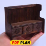 PDF PLAN: How to Make a Dollhouse Bench with Storage