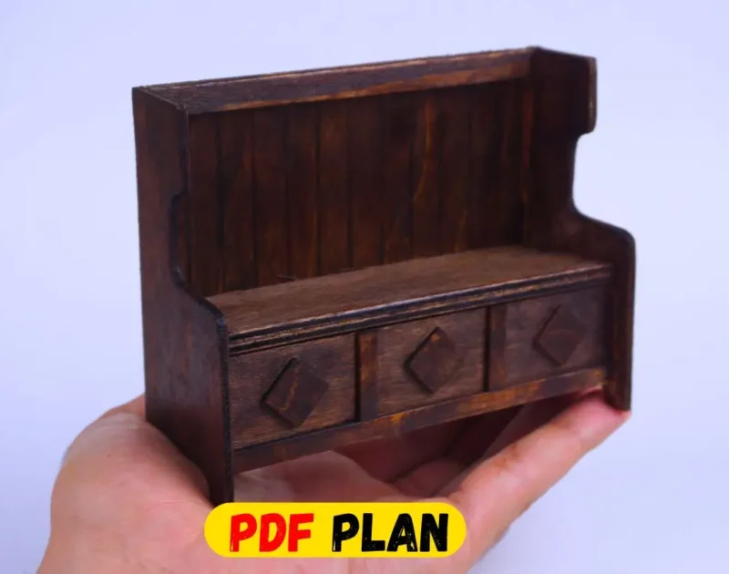 PDF PLAN: How to Make a Dollhouse Bench with Storage