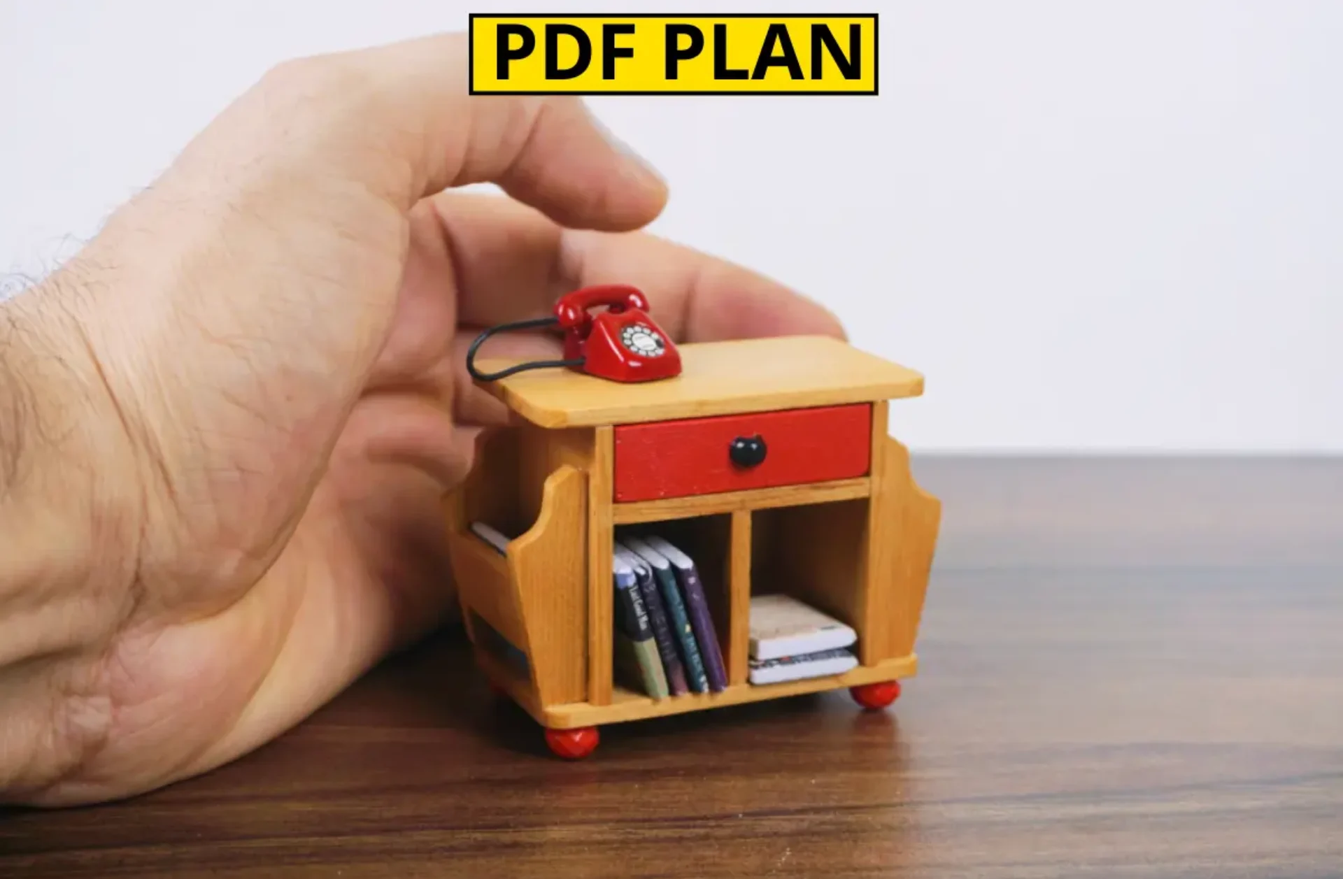 PDF PLAN: Making a Miniature Bedside Table for a Dollhouse
