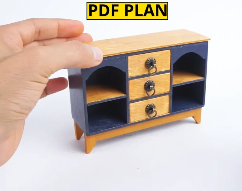 PDF PLAN: Miniature Three-Drawer Cabinet for Your Dollhouse