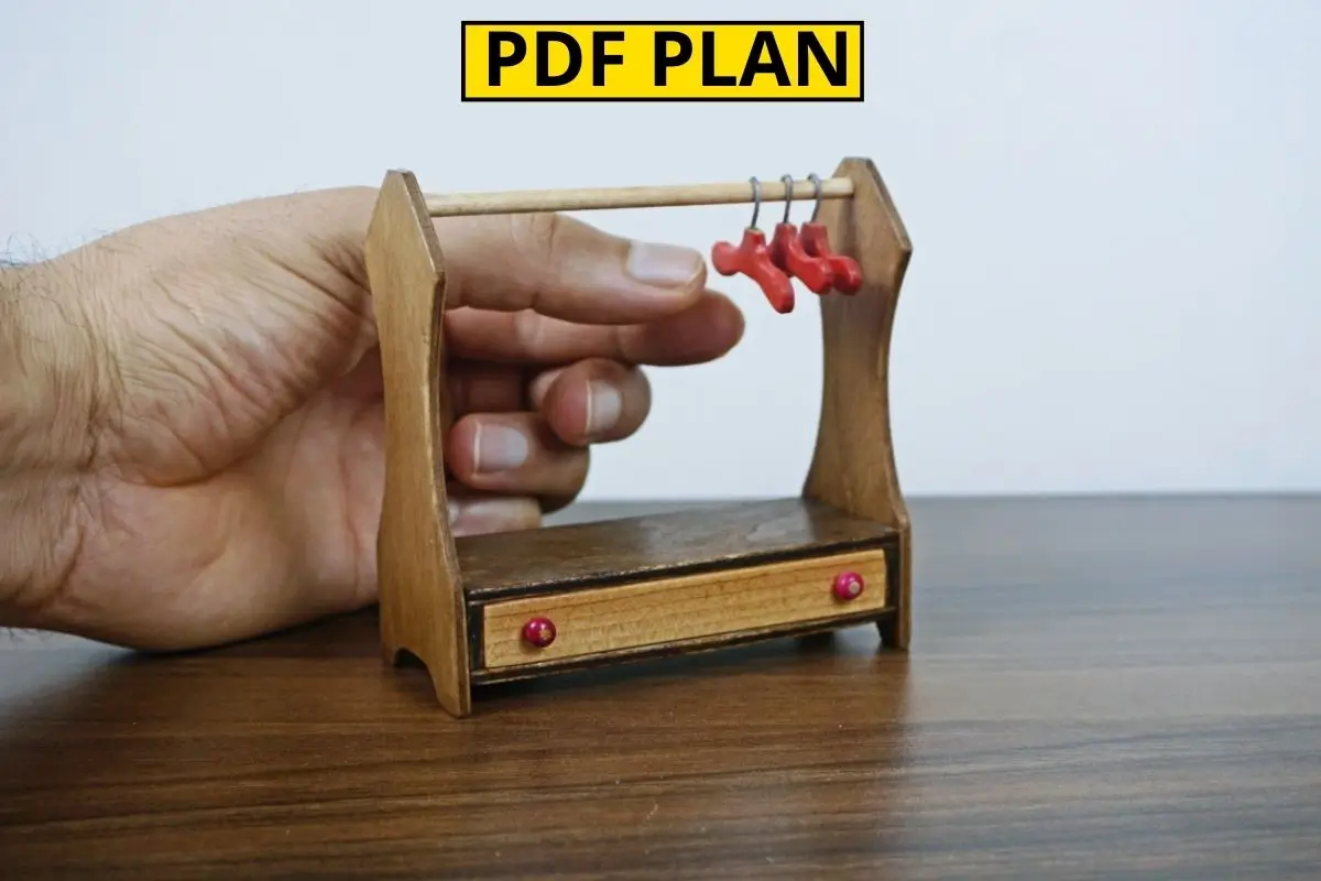 You are currently viewing Miniature Wardrobe with Drawer and Hangers