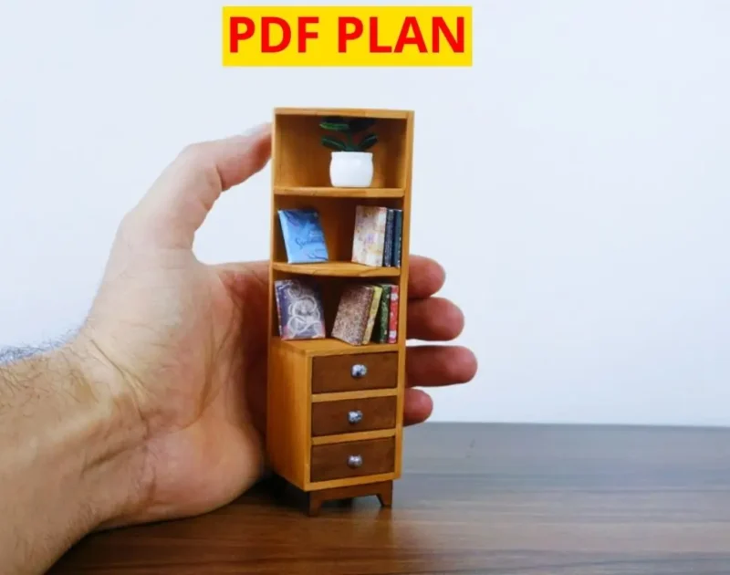 Miniature Wooden Dollhouse Décor in Cedar – Scale 1:12