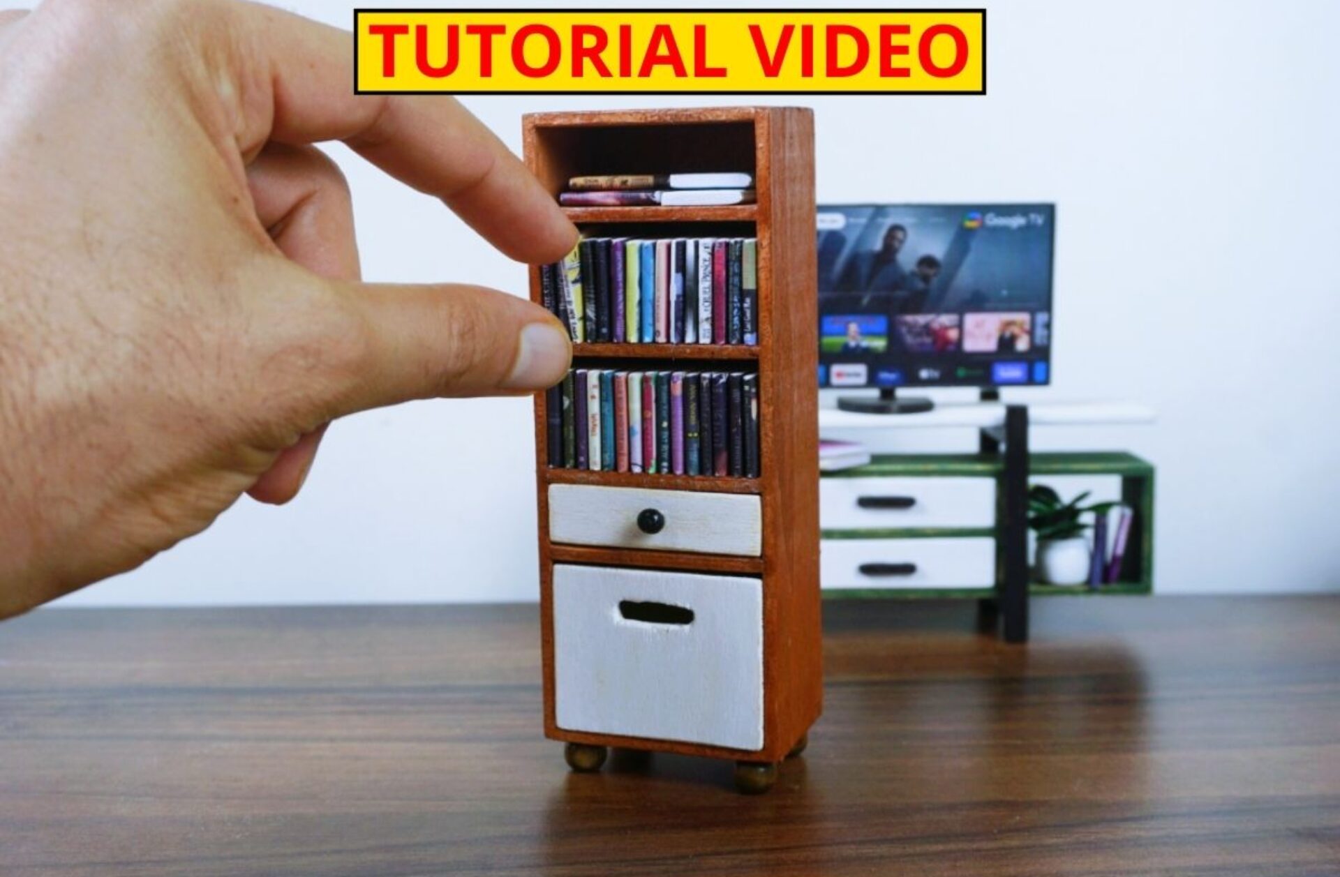 DIY Miniature Bookshelf – Perfect Furniture for Dollhouses