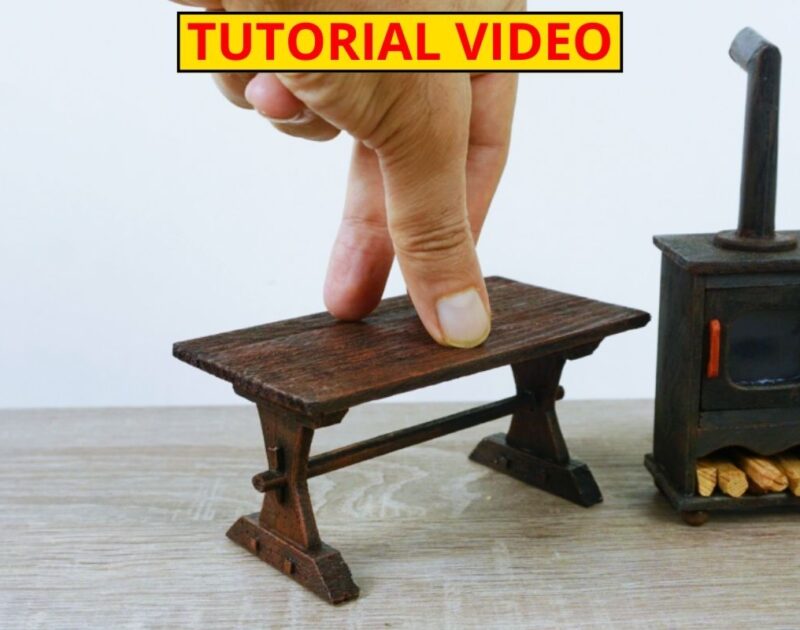 DIY Miniature Medieval Table – Perfect for Your Dollhouse