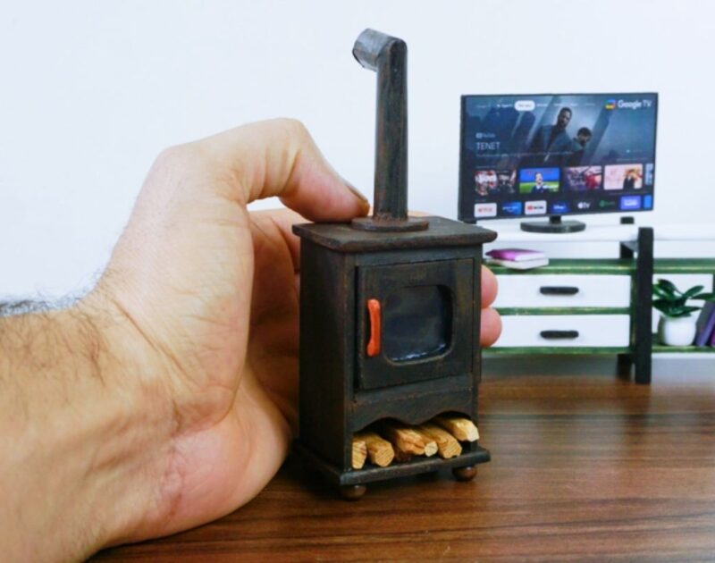 How to Make a Miniature Wood Stove For Dollhouse