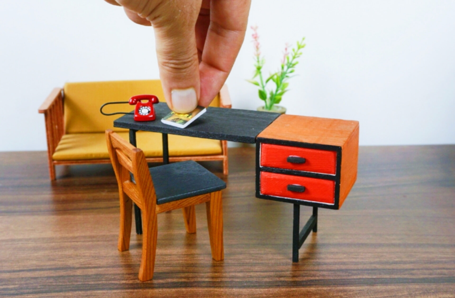 DIY Miniature Desk with Two Drawers | 1:12 Scale