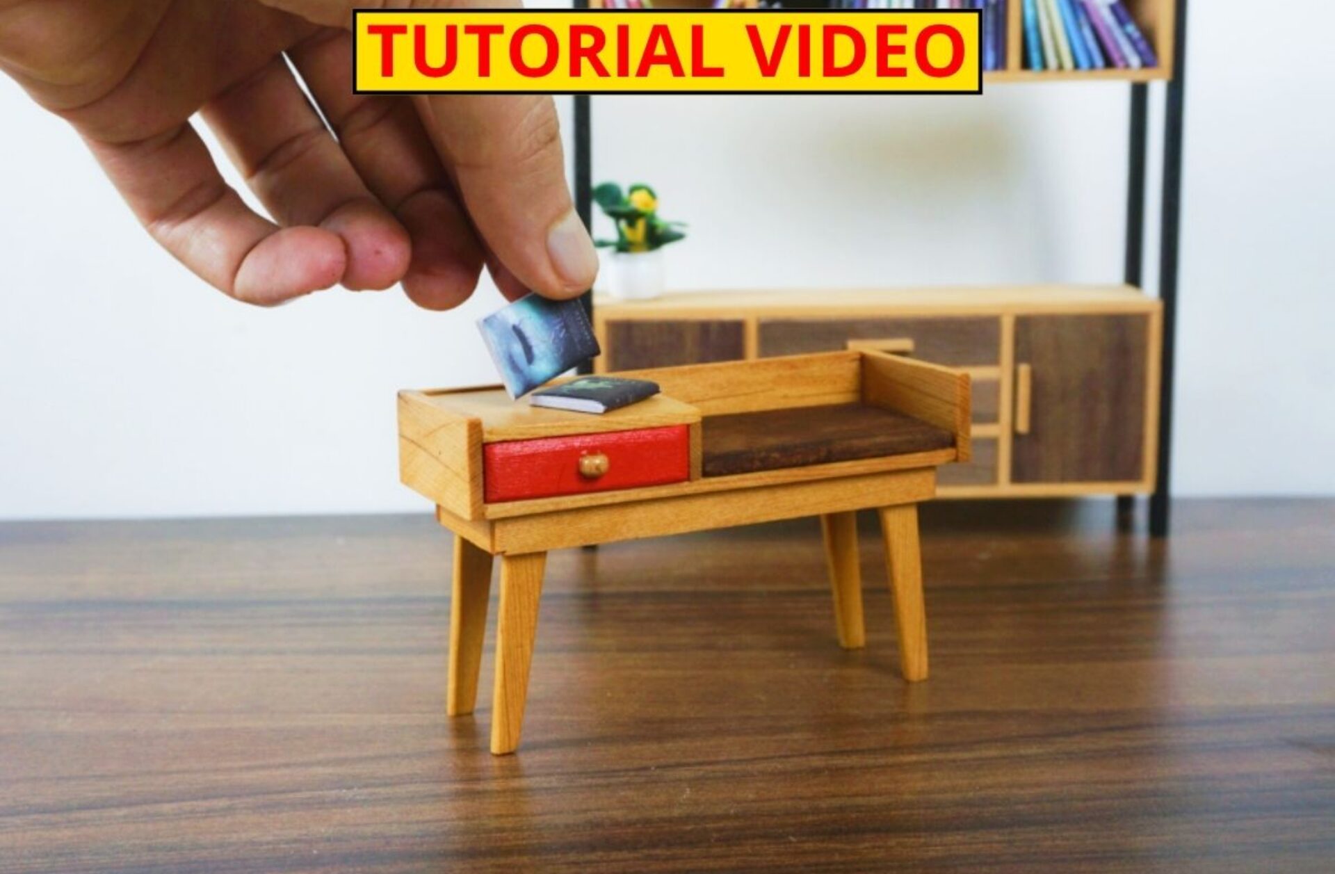 DIY Miniature Bench with Drawer – Wooden Furniture for Dollhouse