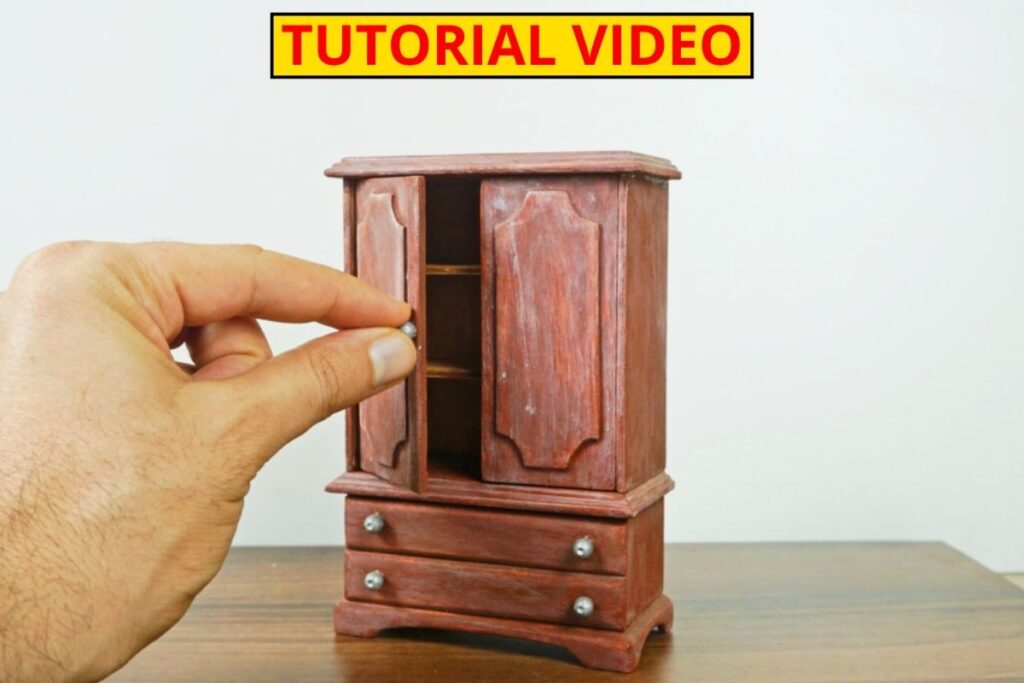 miniature wooden wardrobe