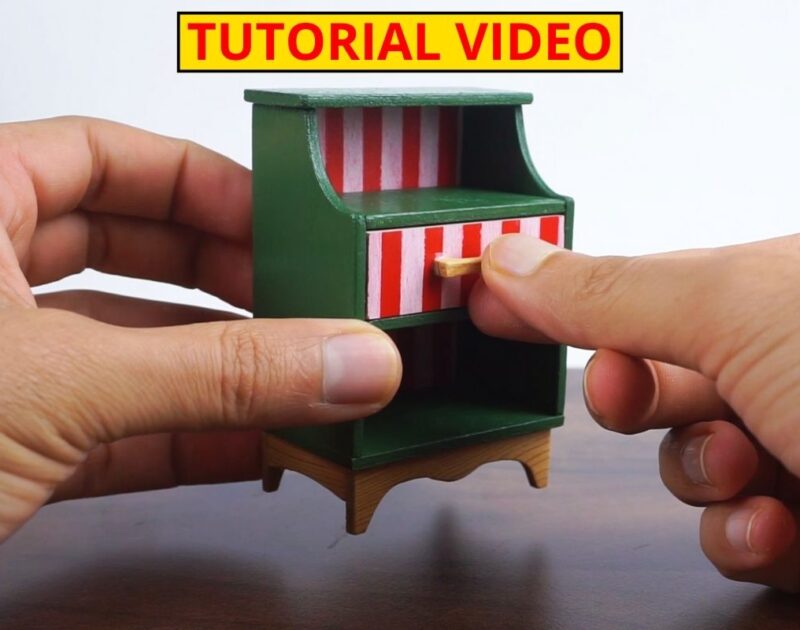 How to Make a Miniature Bedside Table | DIY Dollhouse Wooden Furniture