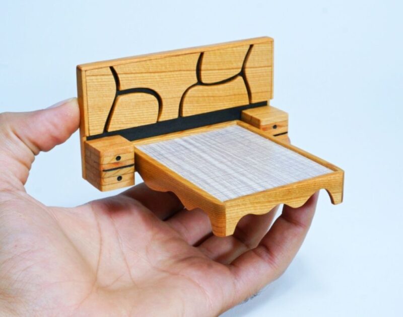 Making a 1:24 Scale Miniature Bed from Cedar Wood