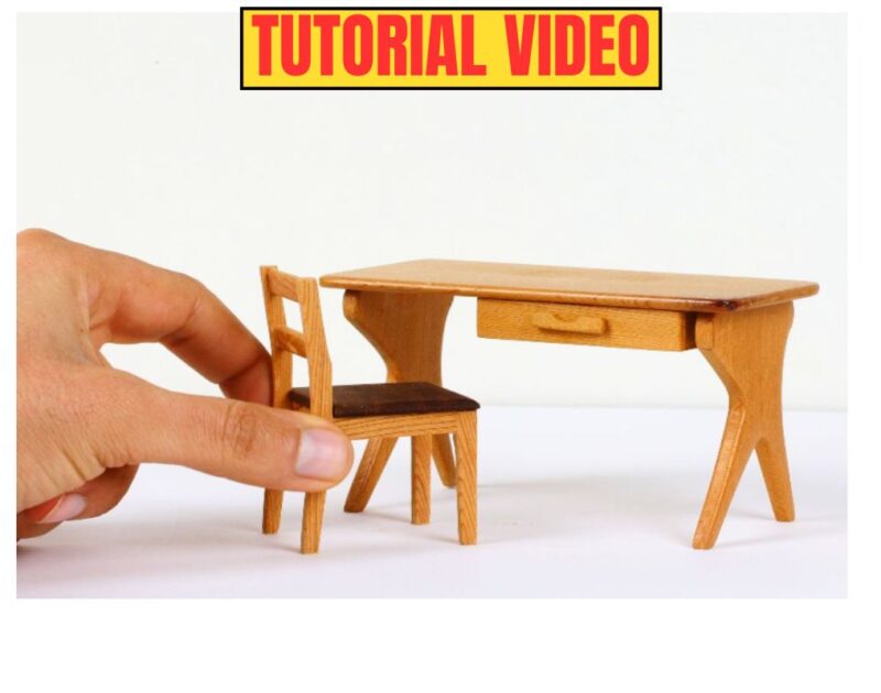 Making a 1:12 Scale Miniature Wooden Desk from Wood