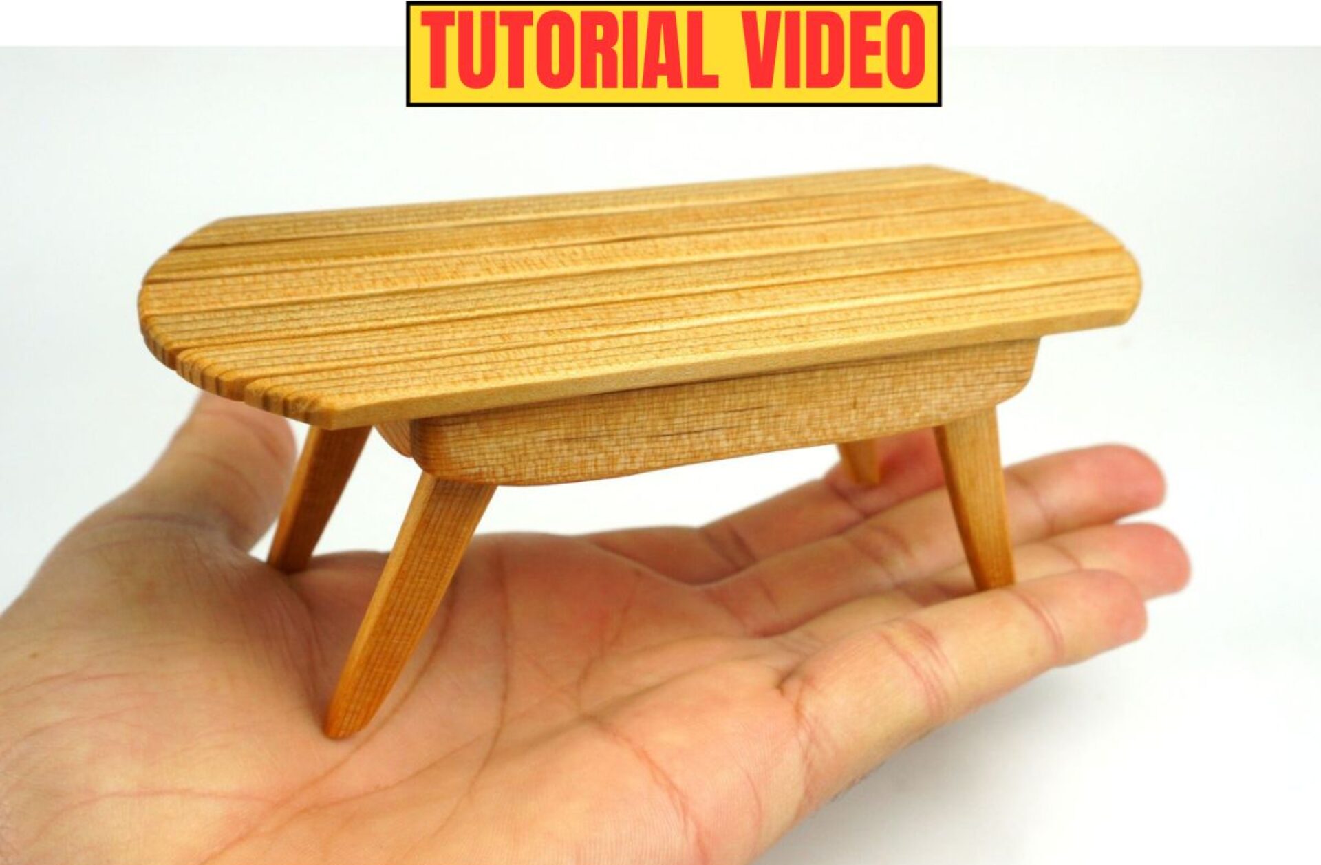 1:12 Scale Miniature Wooden Garden Table for a Dollhouse