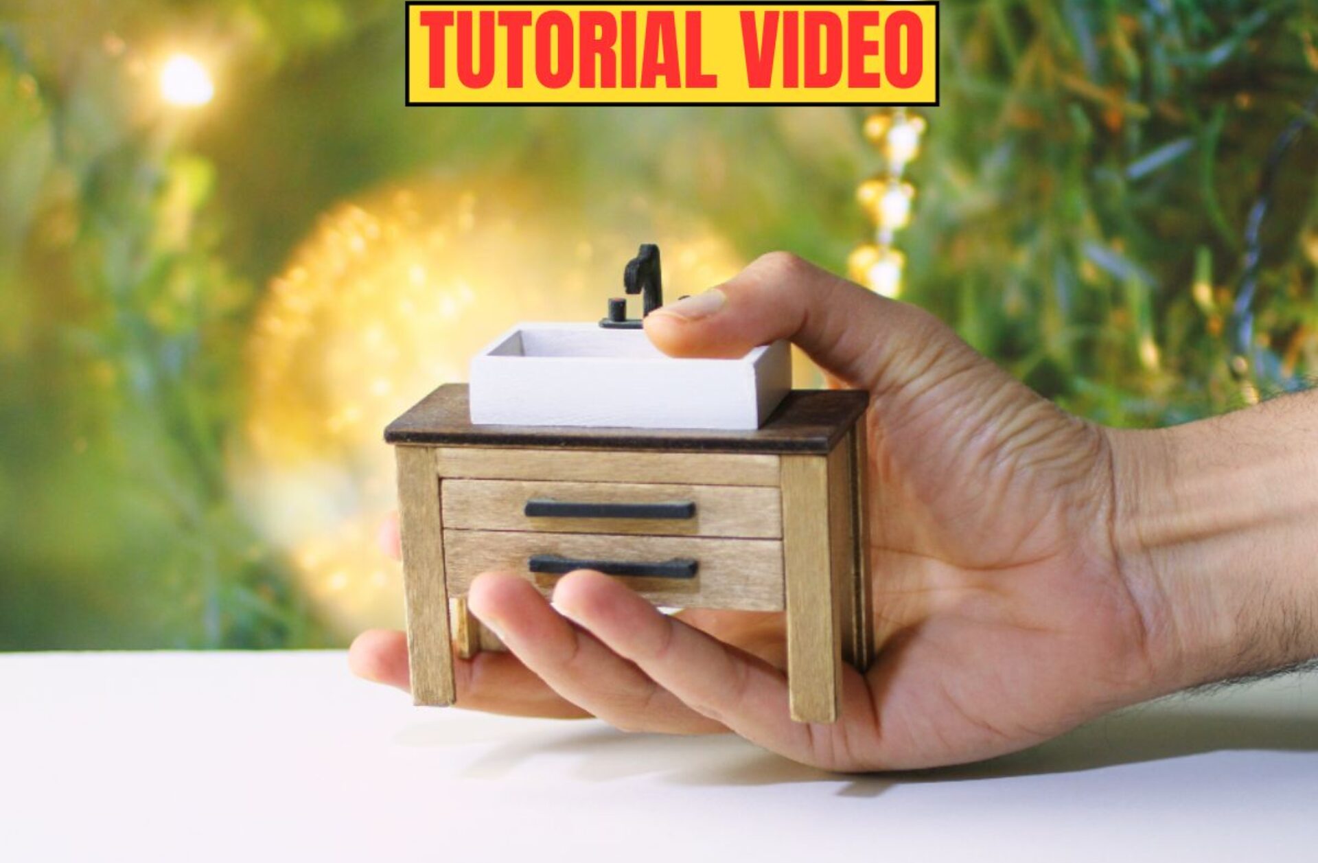 Making a Mini Wooden Sink Cabinet — 1:12 Scale