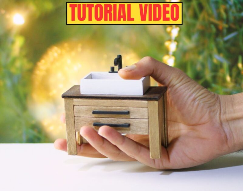 Making a Mini Wooden Sink Cabinet — 1:12 Scale