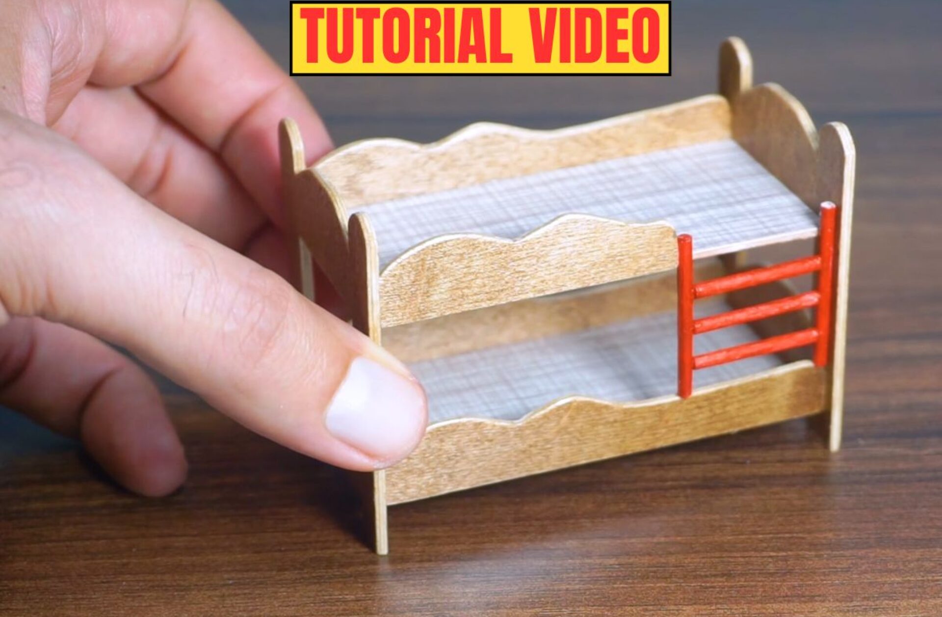 How to Make a 1:12 Scale Wooden Bunk Bed – A Complete Miniature Tutorial