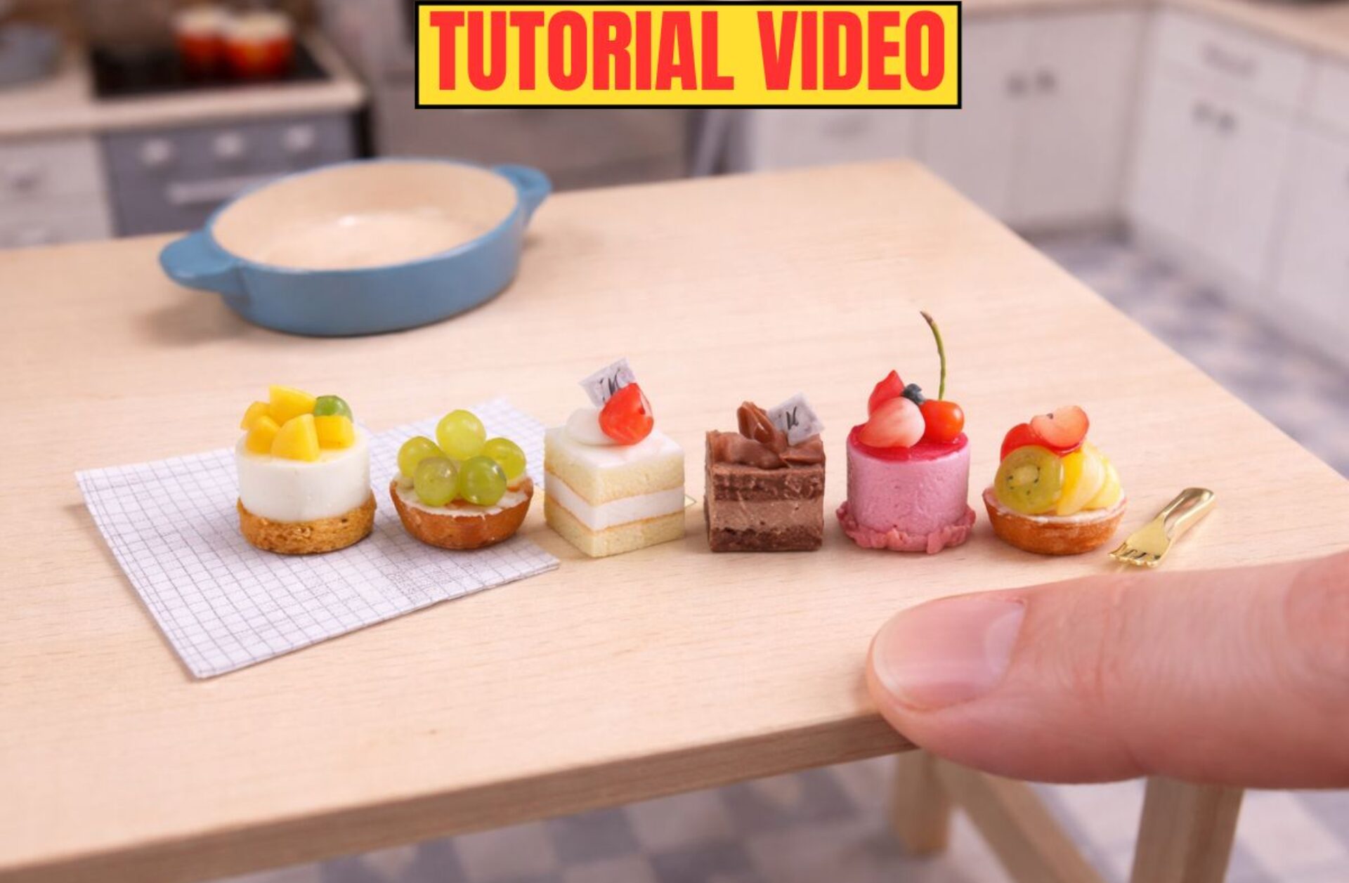Miniature air dry Clay Foods Sweets Cake