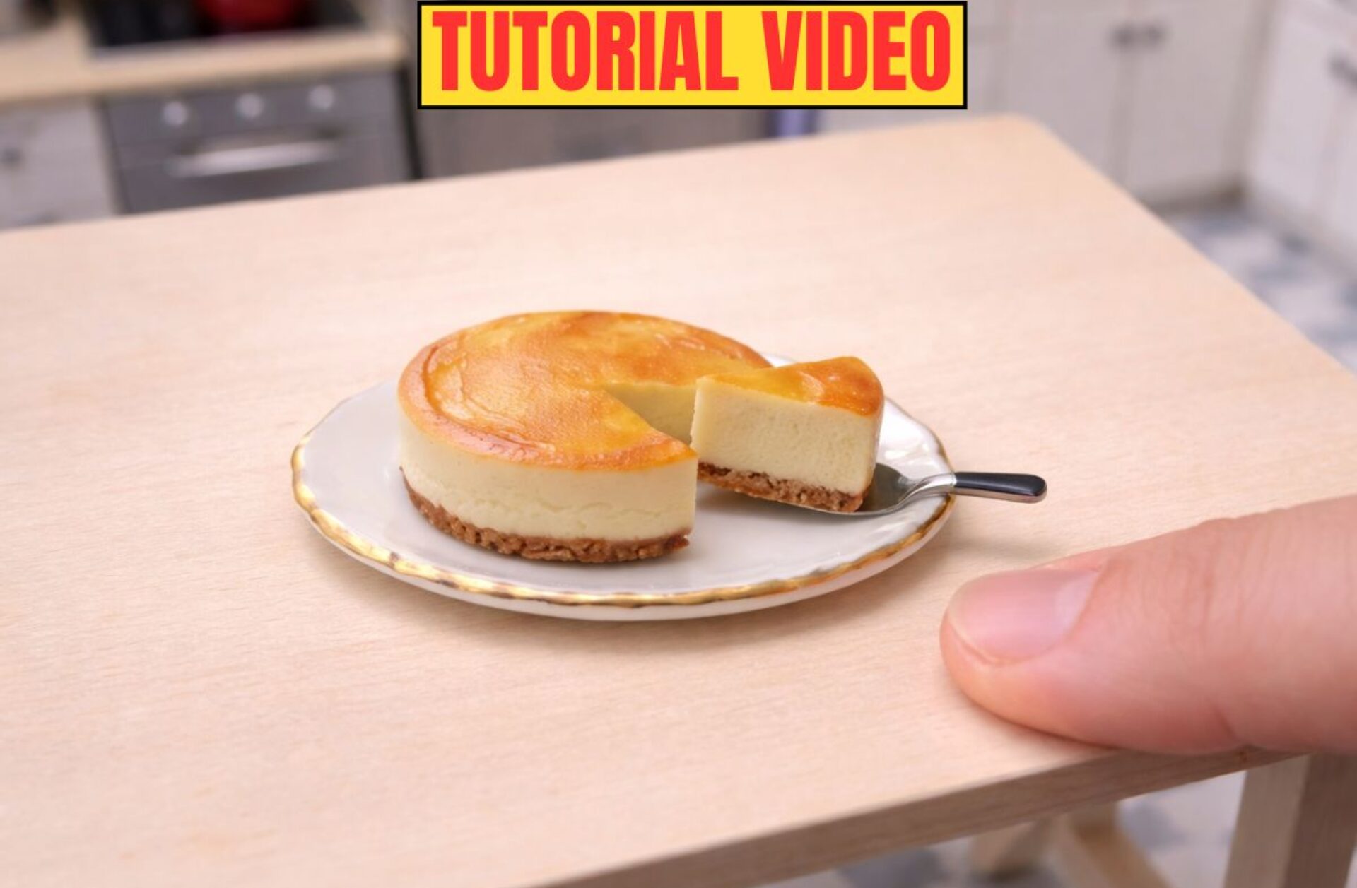 Make a New York Cheesecake Miniature with Air Dry Polymer Clay