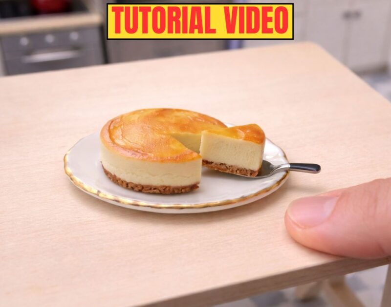 Make a New York Cheesecake Miniature with Air Dry Polymer Clay