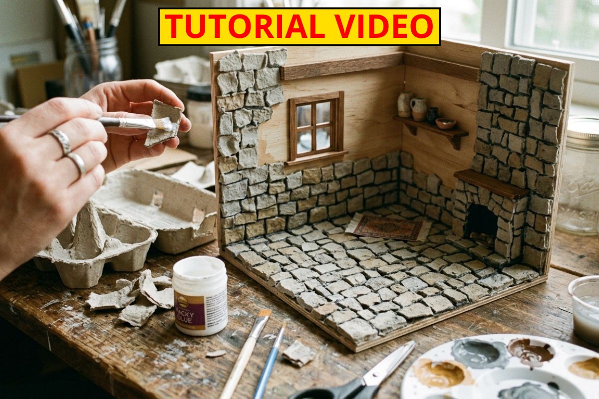 You are currently viewing DIY Egg Carton Stone Floor / Wall for Dollhouse or Diorama