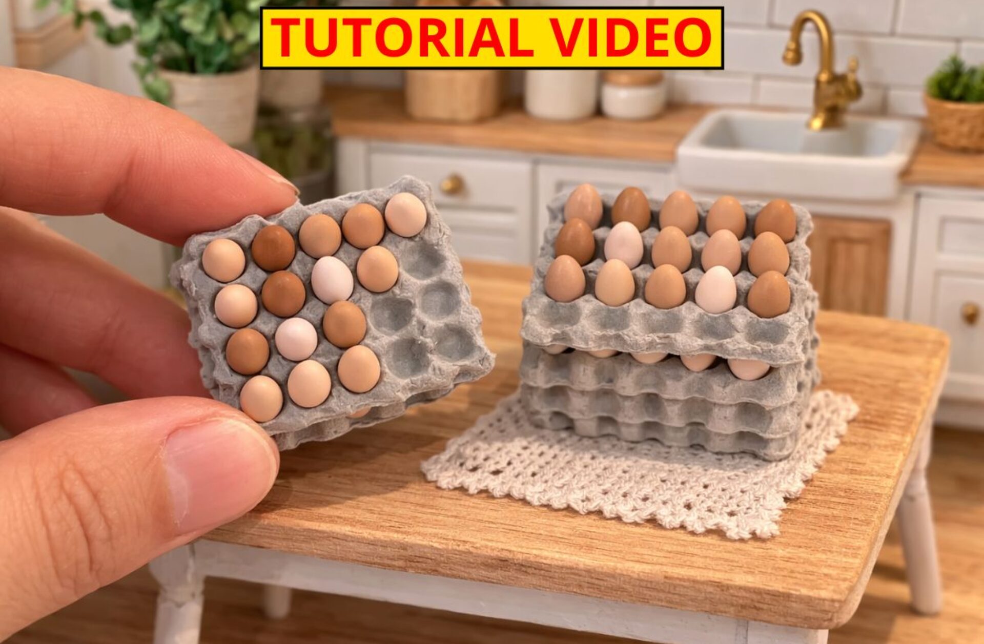 Miniature Eggs and Egg Carton: A Tiny DIY Craft for Dollhouses and Mini Displays