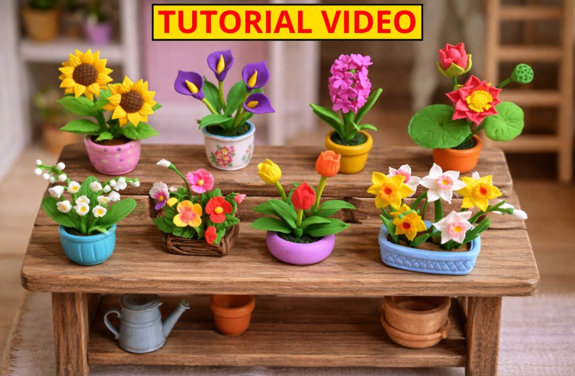 Polymer Clay Miniature Flowers in Pots: A Charming and Creative Delight