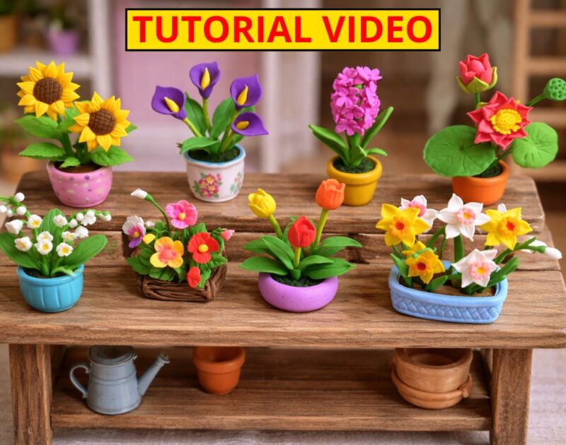 Polymer Clay Miniature Flowers in Pots: A Charming and Creative Delight