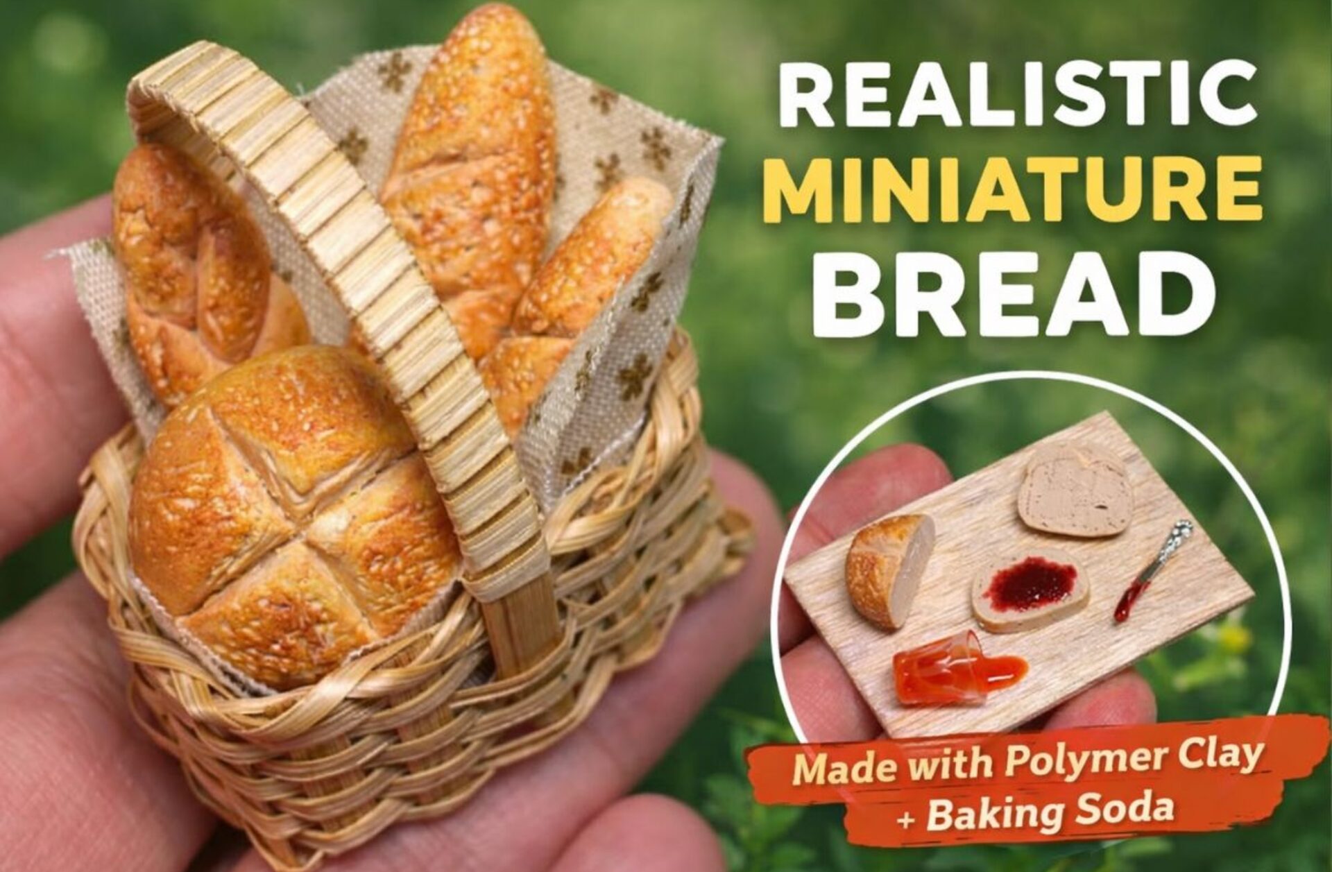 How to Make Realistic Miniature Bread with Polymer Clay