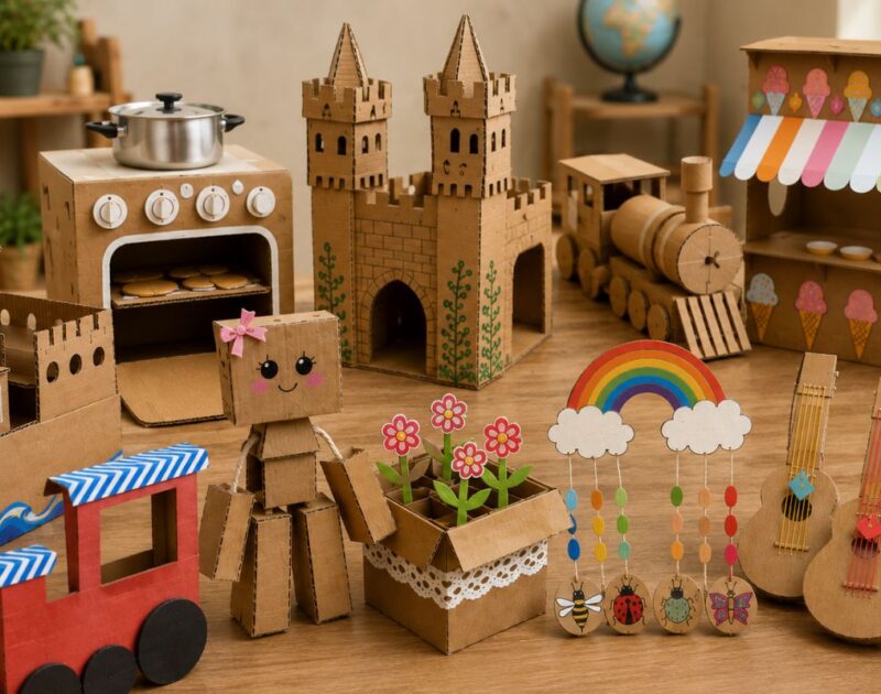 10 Cardboard Crafts for Kids Back to School