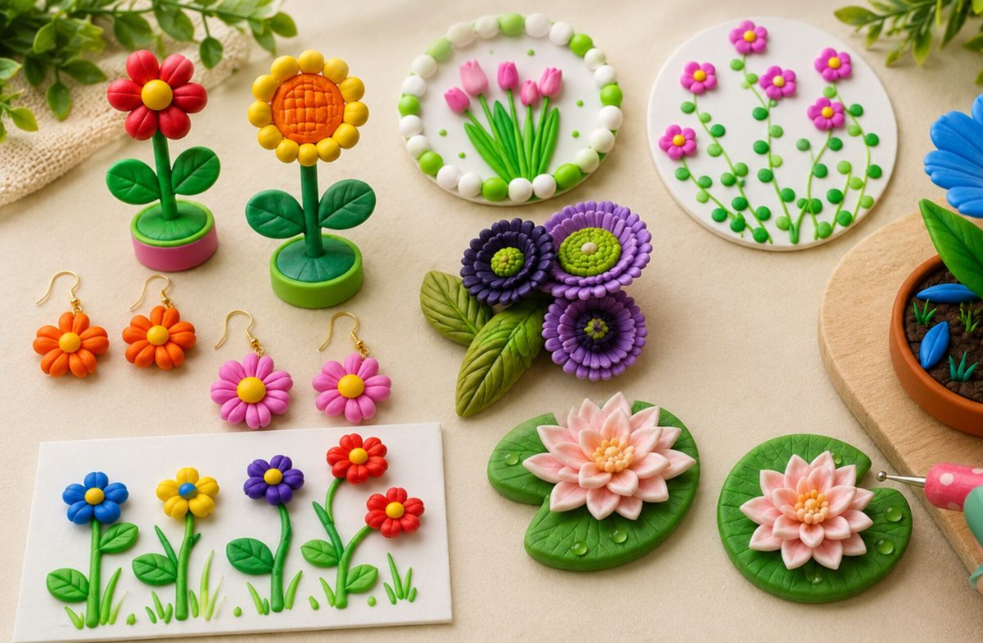 12 Beautiful Polymer Clay Flower Ideas You Can Make at Home