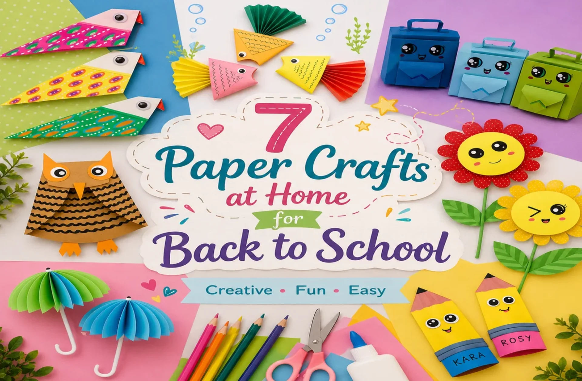 7 Paper Crafts at Home for Back to School