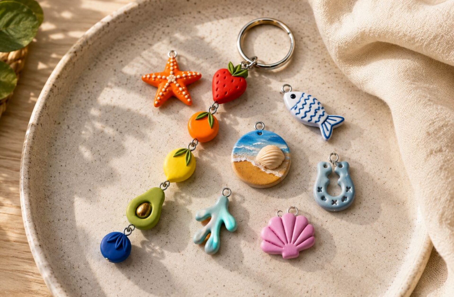 10 Clay Charm Ideas: From Colorful Fruit to Sea and Kawaii Worlds