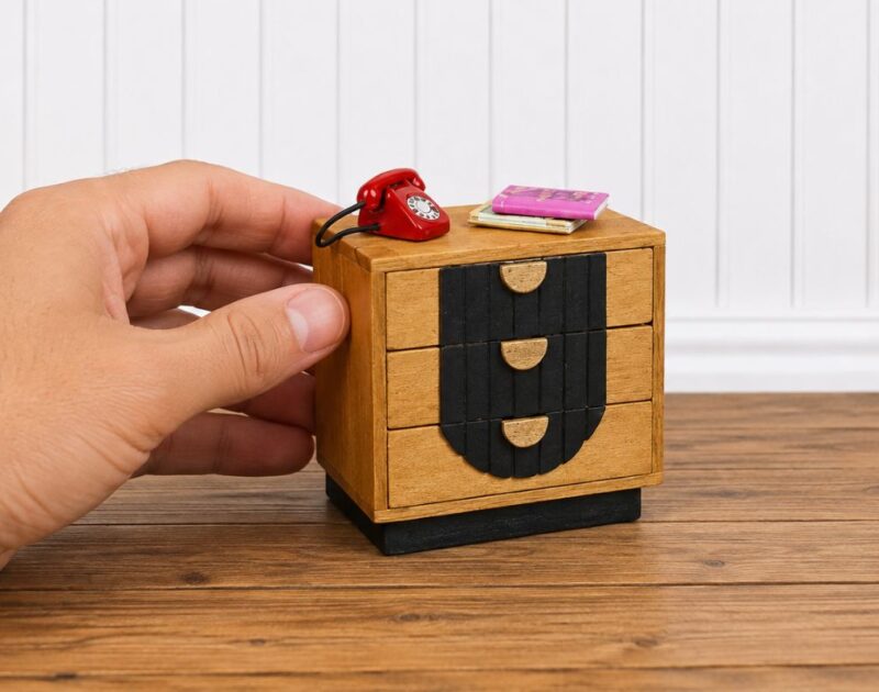 DIY Miniature Wooden 3 Drawer Storage Bedside
