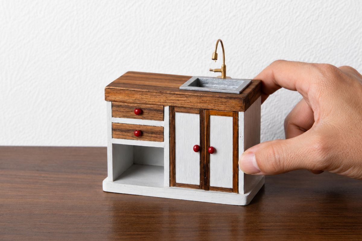 You are currently viewing DIY Miniature Kitchen Cabinet with Sink – 1:12 Scale