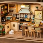 DIY Dollhouse Miniature House Kit Kitchen with LED Light