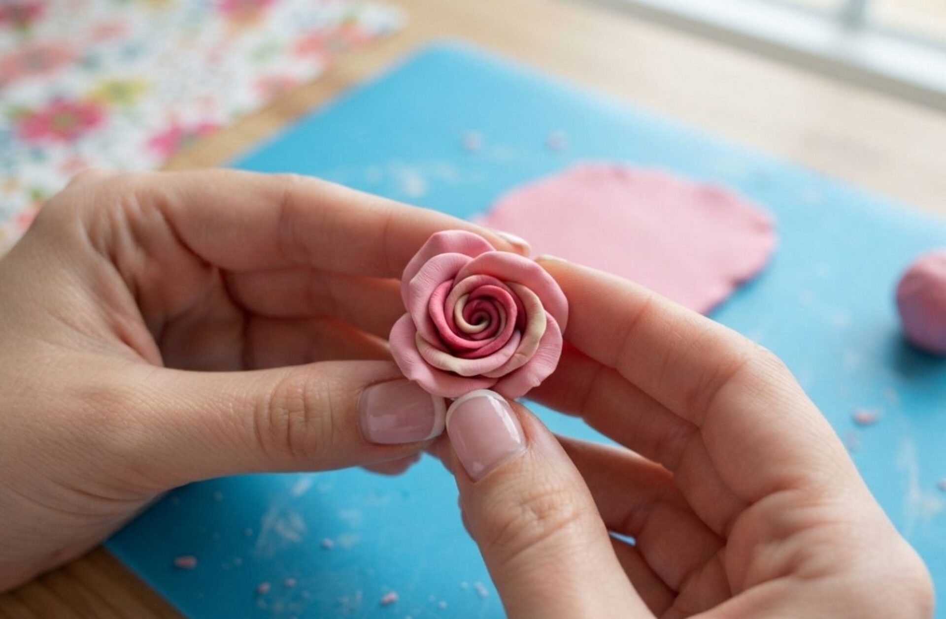 How to Make a Rose Clay Flower (For Beginners)
