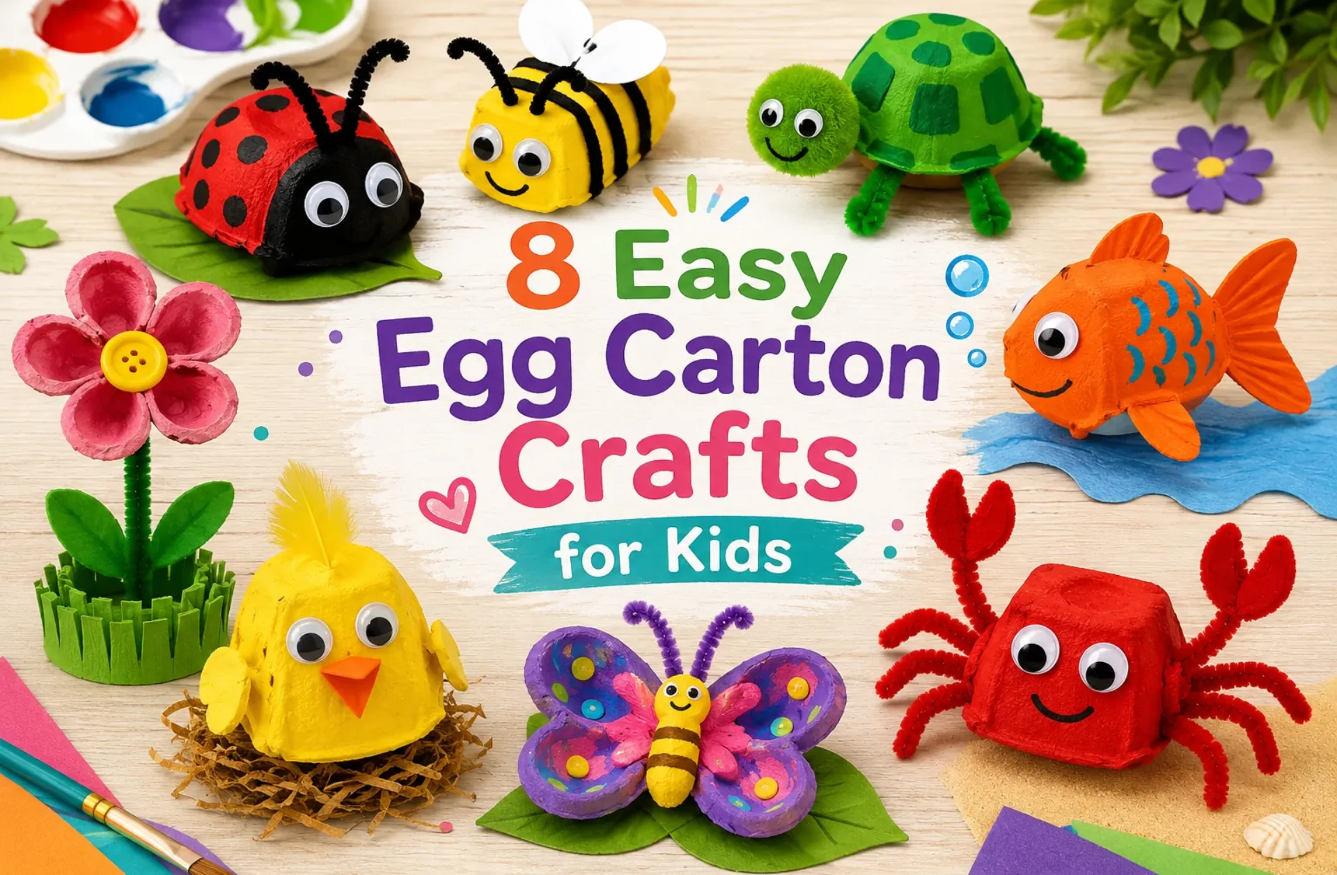 8 Easy Egg Carton Crafts for Kids