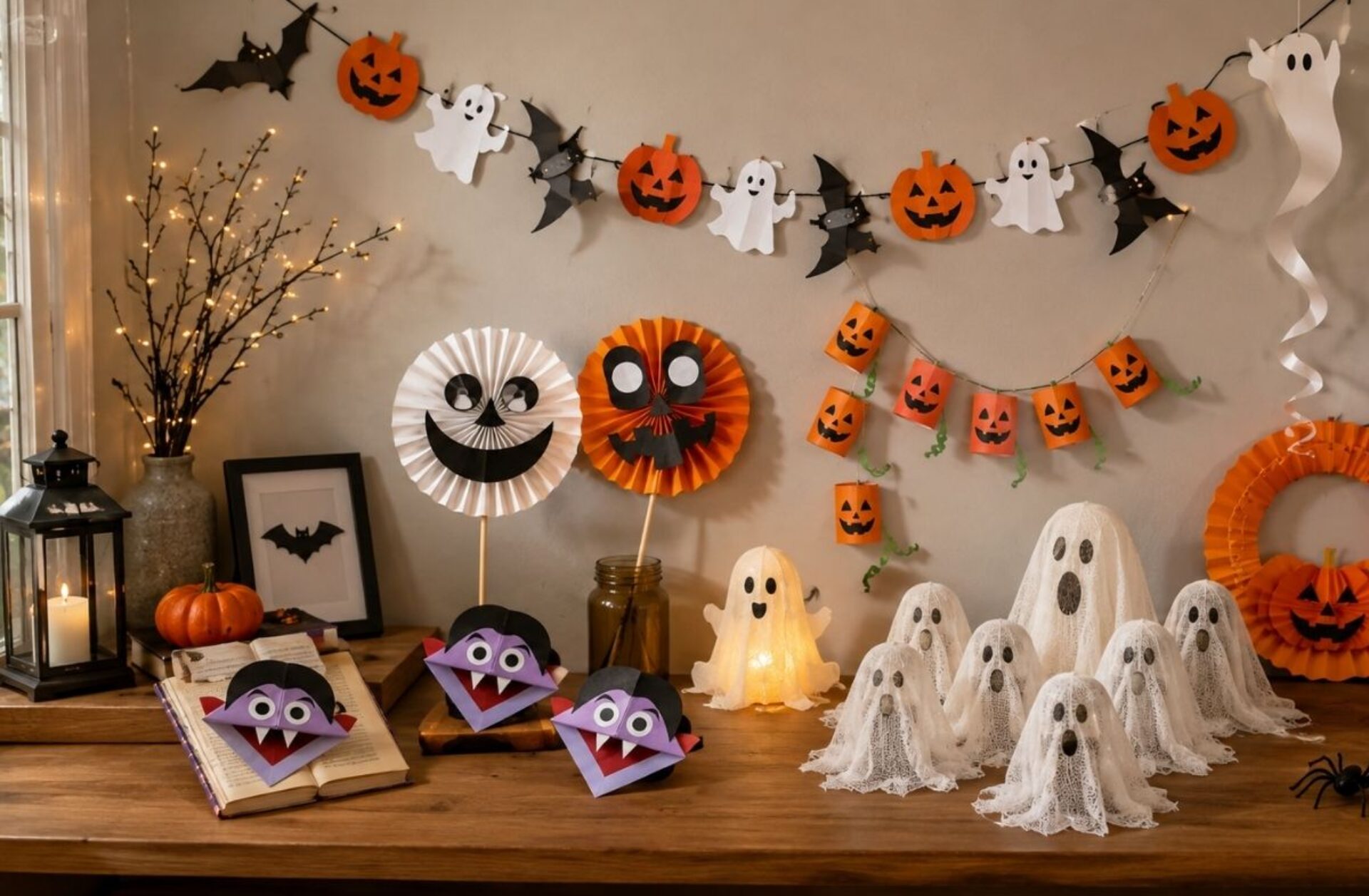 13 DIY Halloween Decorations Made from Paper