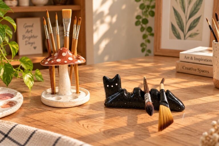 10 Clay Brush Holder Ideas That Turn Your Desk Into a Little Art Corner