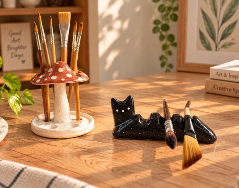 10 Clay Brush Holder Ideas That Turn Your Desk Into a Little Art Corner