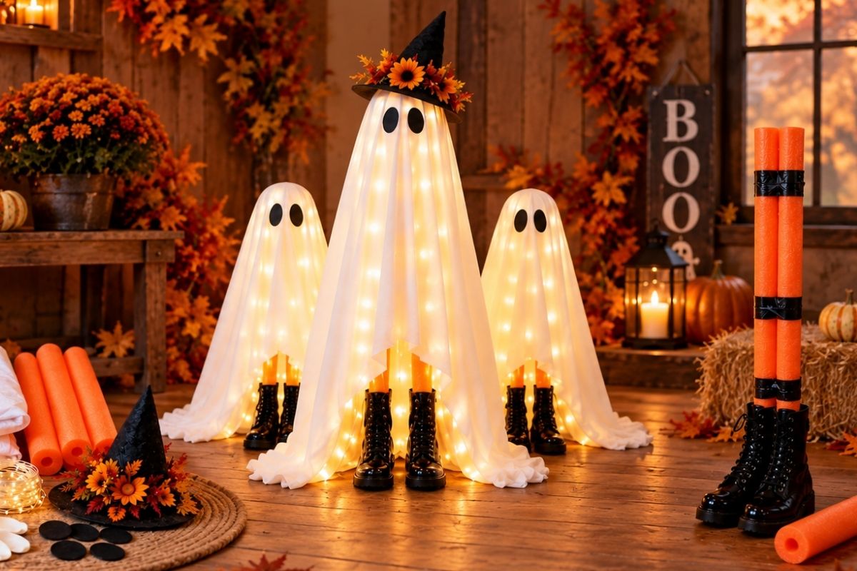 You are currently viewing DIY Light-Up Halloween Ghosts (Easy Pool Noodle Tutorial)