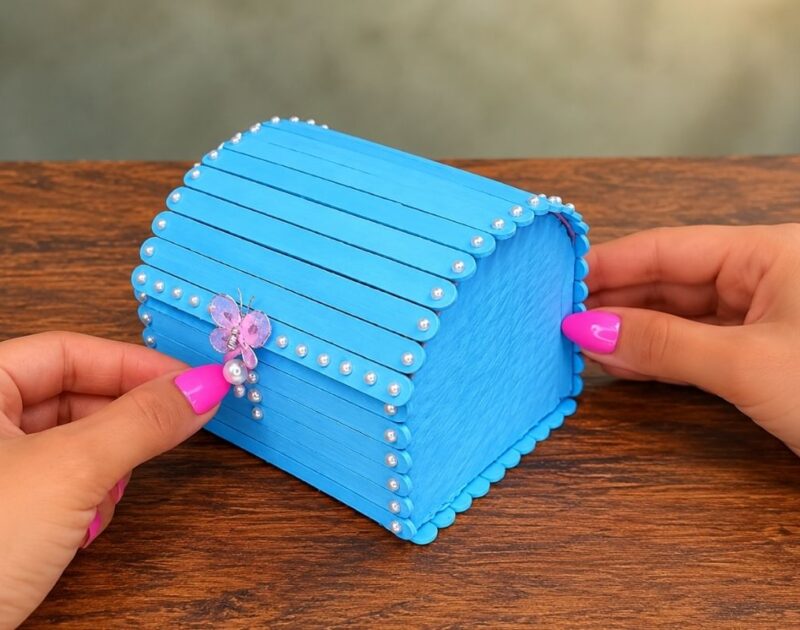 DIY Popsicle Stick Chest Box: A Fun and Easy Craft Idea
