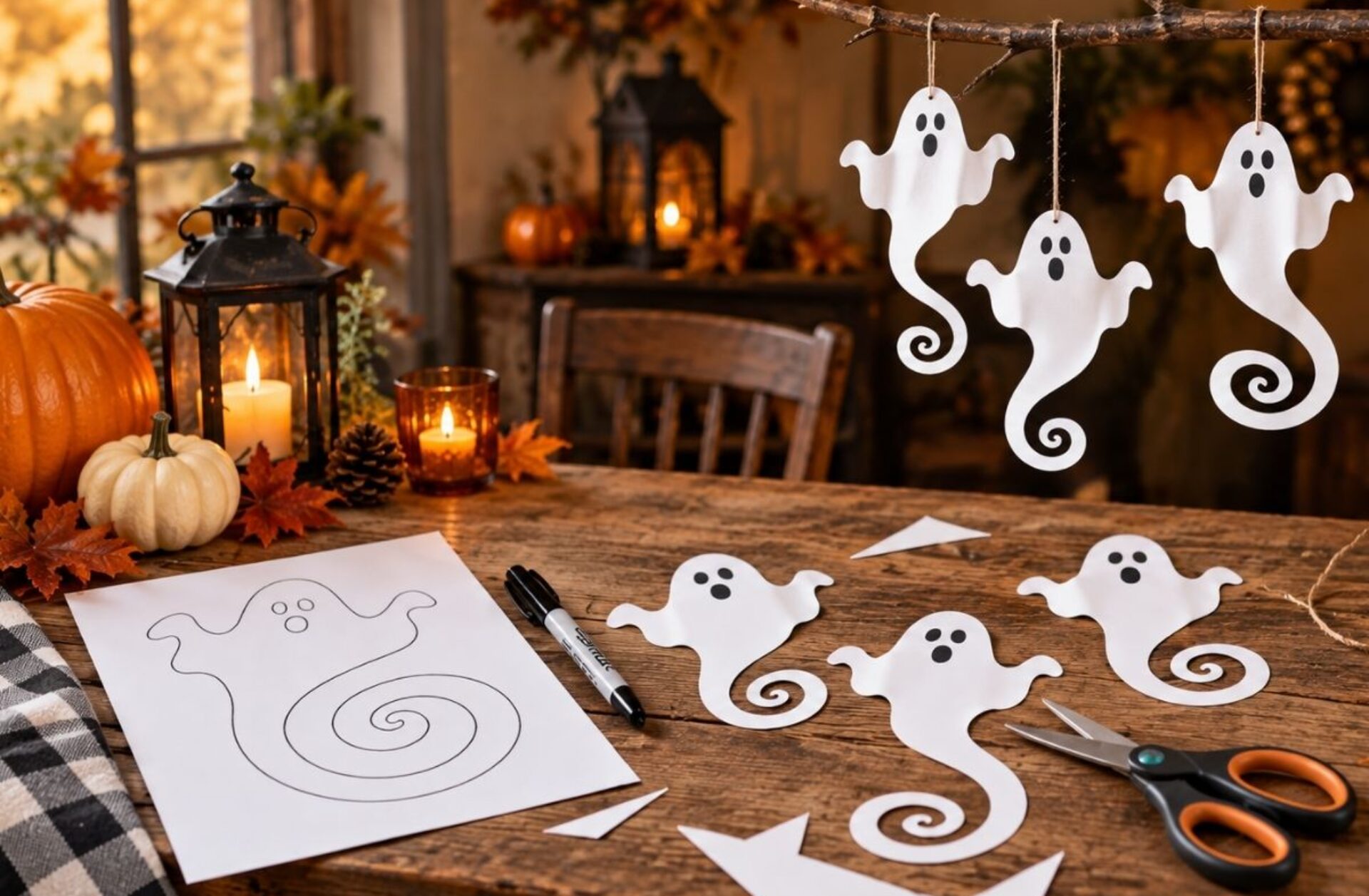 How to Make Spooky Spiral Paper Ghosts in 4 Easy Steps