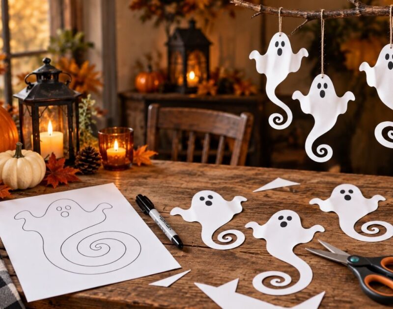 How to Make Spooky Spiral Paper Ghosts in 4 Easy Steps