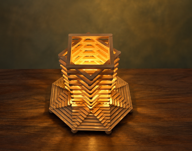 How to Make a Stylish Popsicle Stick Lamp at Home