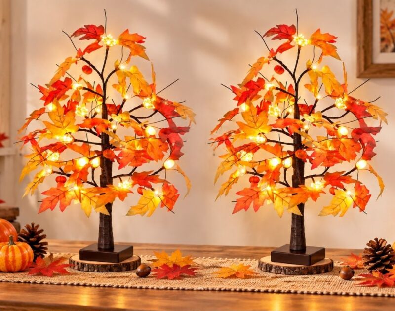 Lighted Maple Tree Fall Decor: The Ultimate Thanksgiving Centerpiece for Your Home