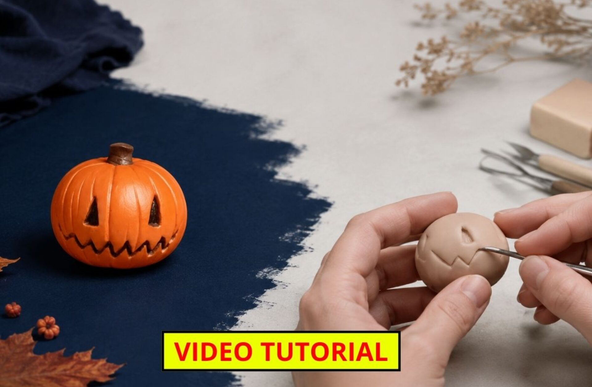 How to Make a Miniature Halloween Pumpkin Decoration with Polymer Clay