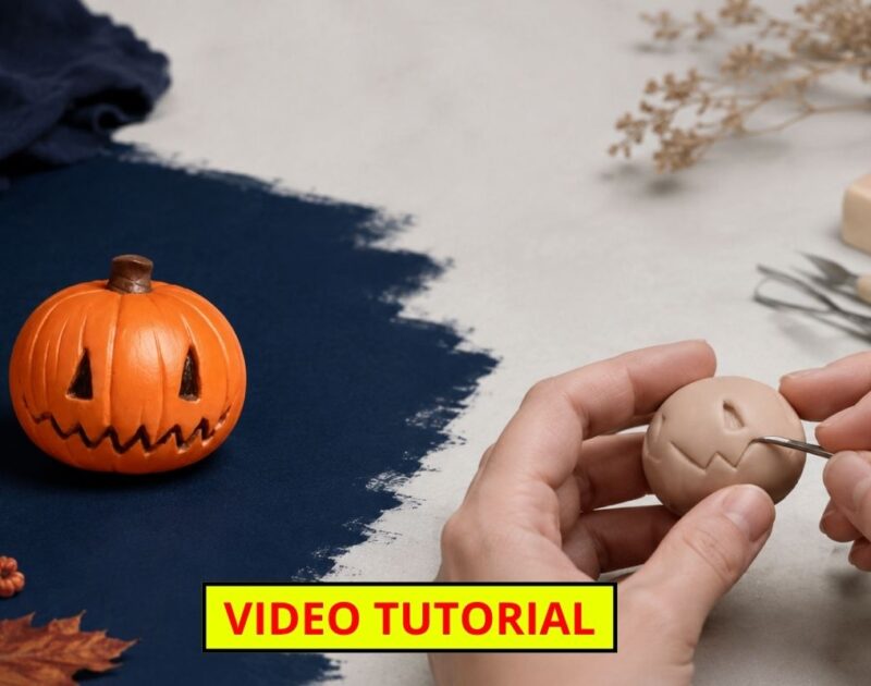 How to Make a Miniature Halloween Pumpkin Decoration with Polymer Clay